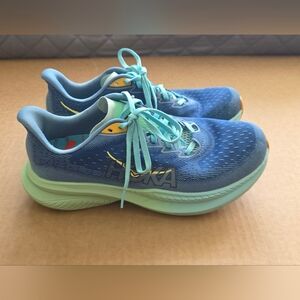 Hoka Men's Mach 6 Blue and Mint Running Shoes Size 8.5.